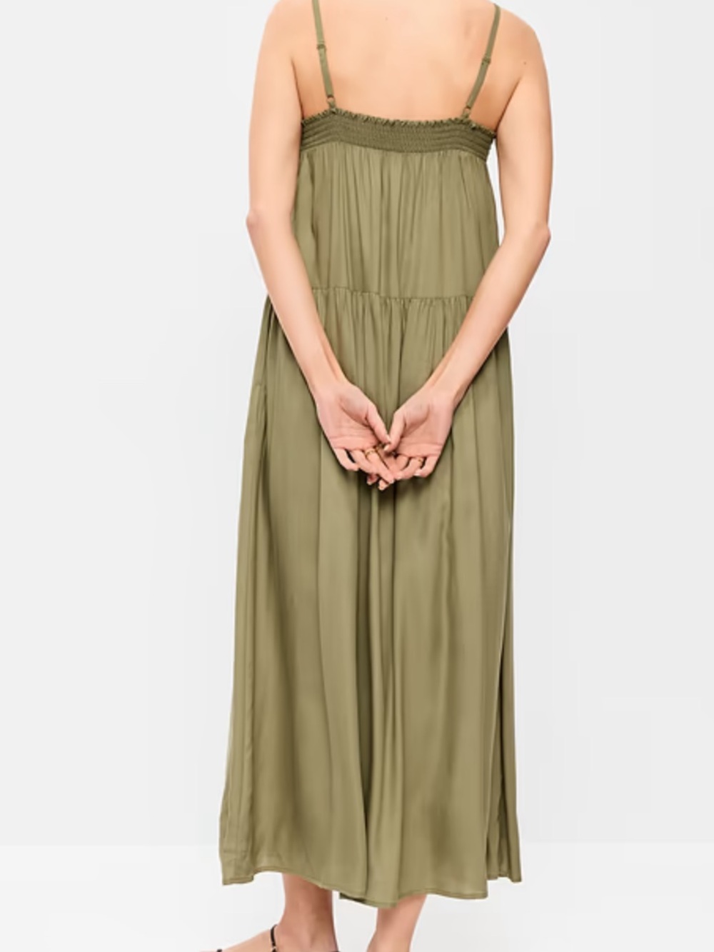 Old Navy Airy Smocked Maxi Dress in color kombu NWT - Picture 2 of 8